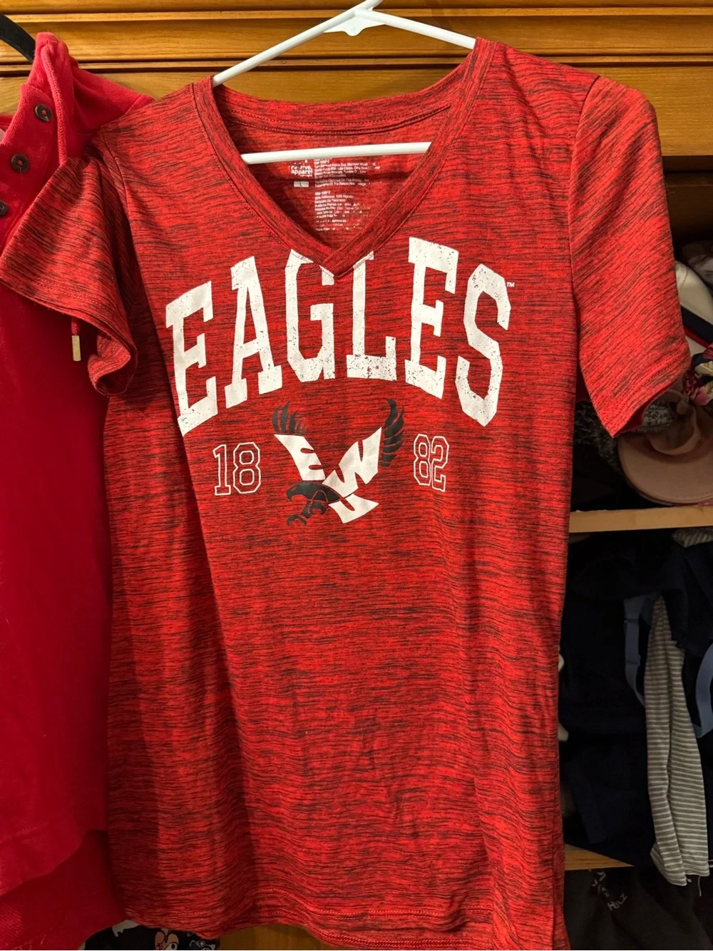 Red Eagles women’s Pullover & Tee Set - Eastern College Eagle Logo